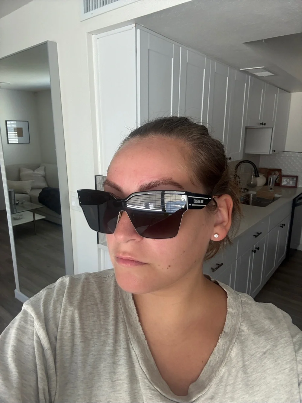 Dior Women’s DiorClub Black & White Sunglasses - Modern Shield Style